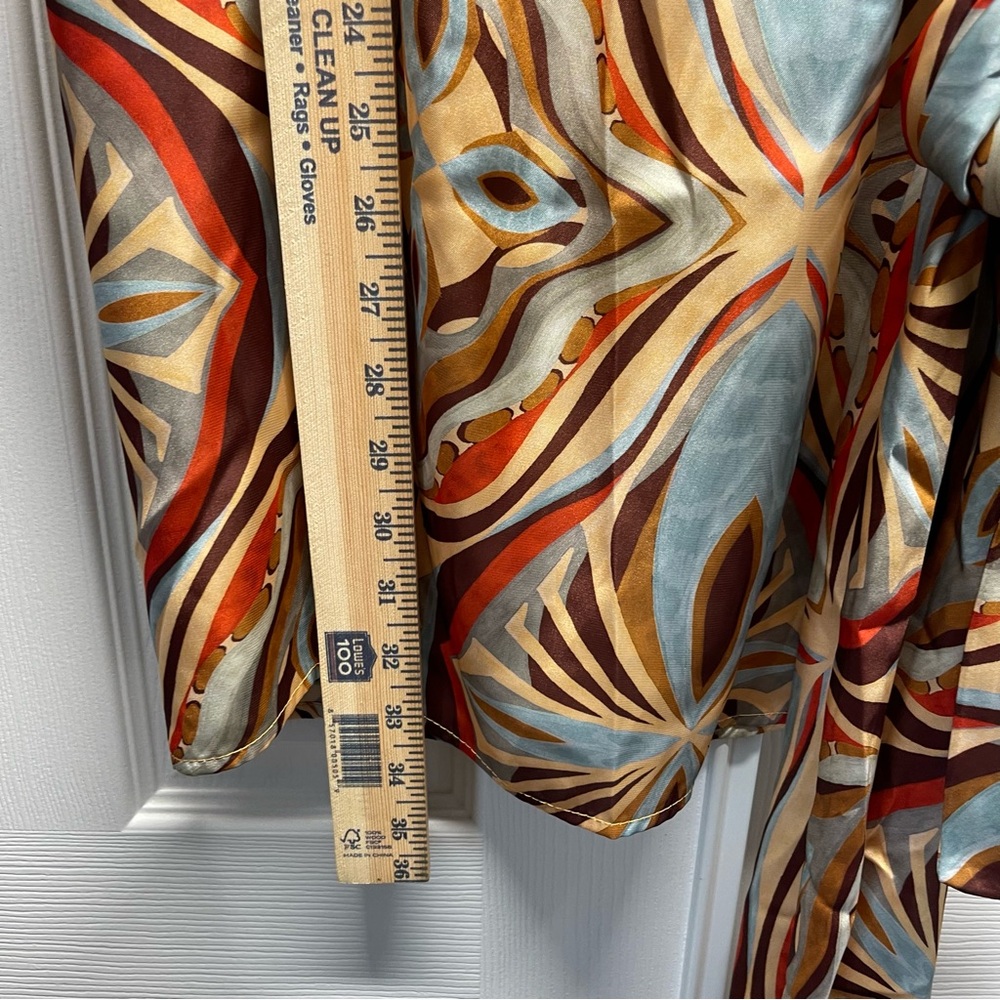 Zara Women’s Retro Printed V-neck Mini Dress With Wrap Belt Long Sleeve Size L - Picture 8 of 11